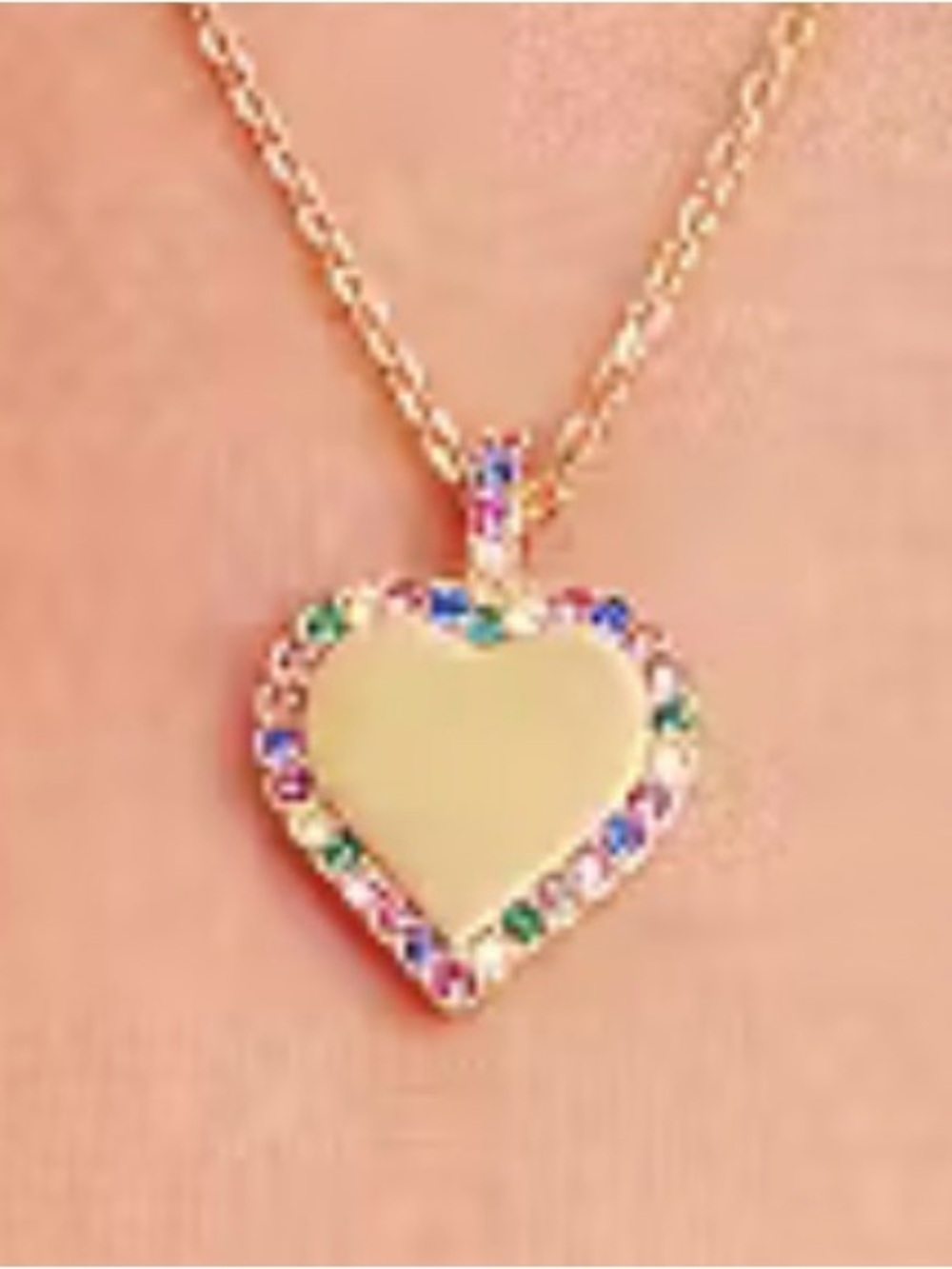 Kate Spade Necklace W/ Take Heart Pendant w/ Multicolored Zirconia Crystals NWT - Picture 2 of 3